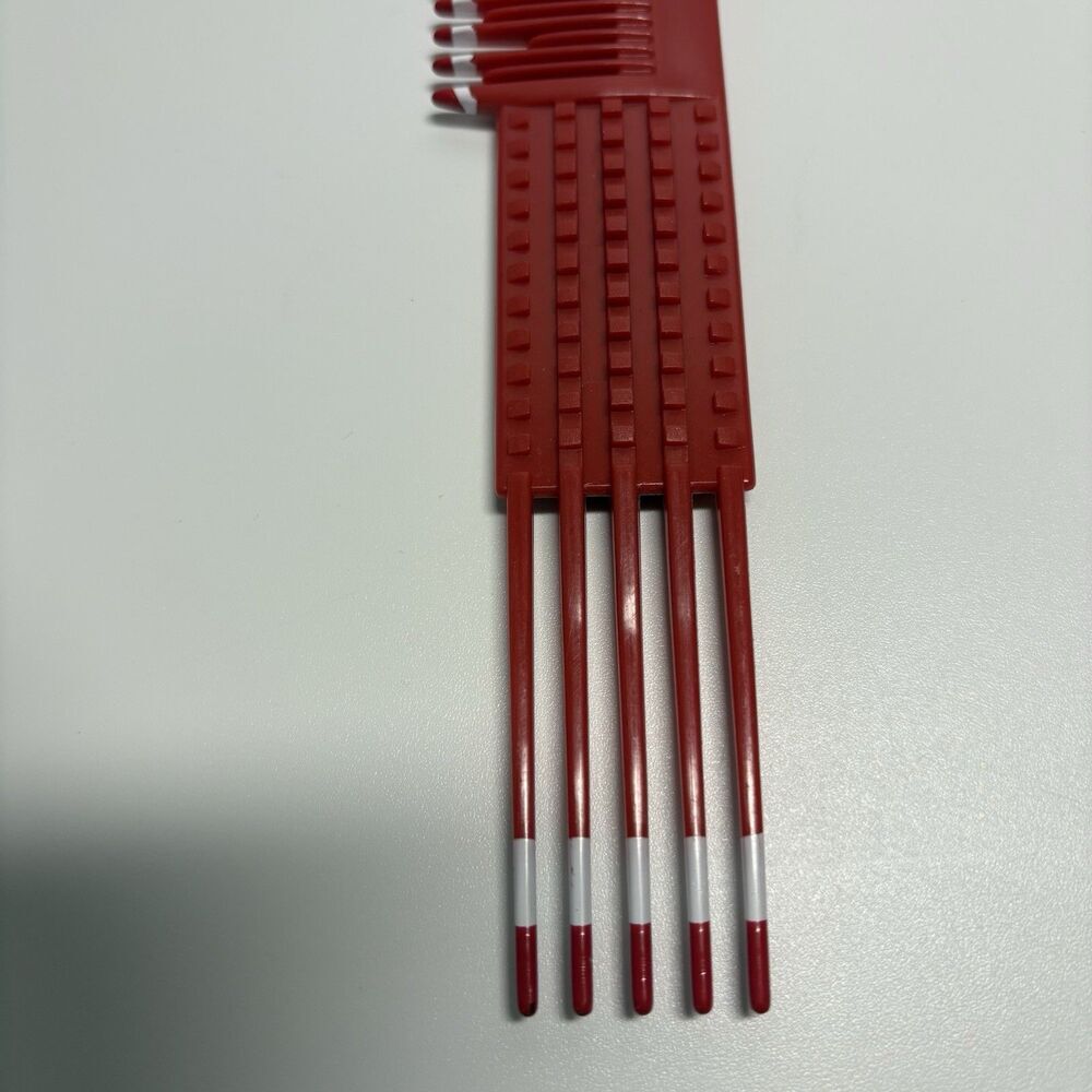 Vintage Tool Structure Red Hair Dressing Comb USA Made Teasing Sectioning 502107 - Picture 3 of 4
